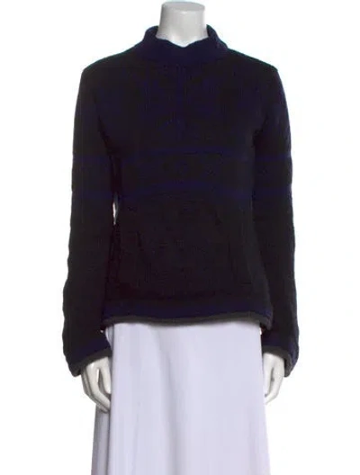 Pre-owned Sacai Wool Mock Neck Sweater In Blue