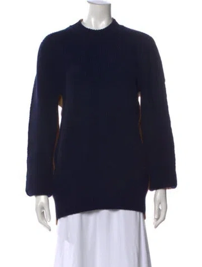Pre-owned Sacai Wool Mock Neck Sweater In Blue