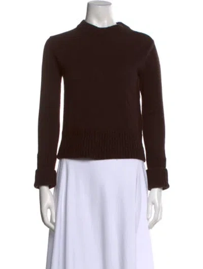 Pre-owned Sacai Wool Mock Neck Sweater In Brown