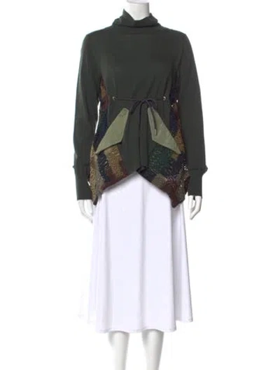 Pre-owned Sacai Wool Mock Neck Sweater In Green