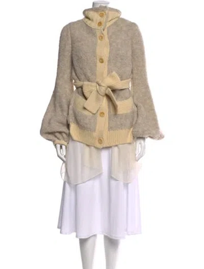 Pre-owned Sacai Wool Mock Neck Sweater In Neutral