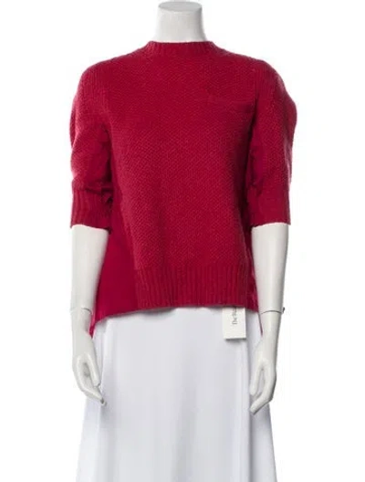 Pre-owned Sacai Wool Mock Neck Sweater In Red