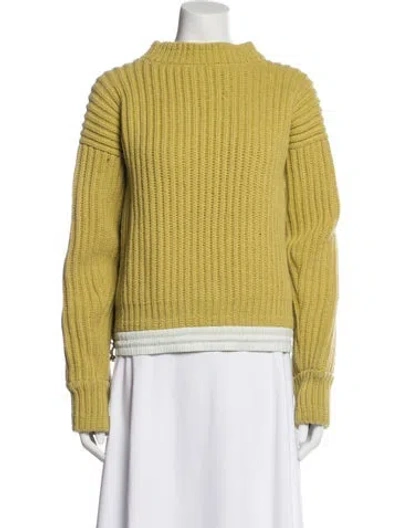 Pre-owned Sacai Wool Mock Neck Sweater In Yellow