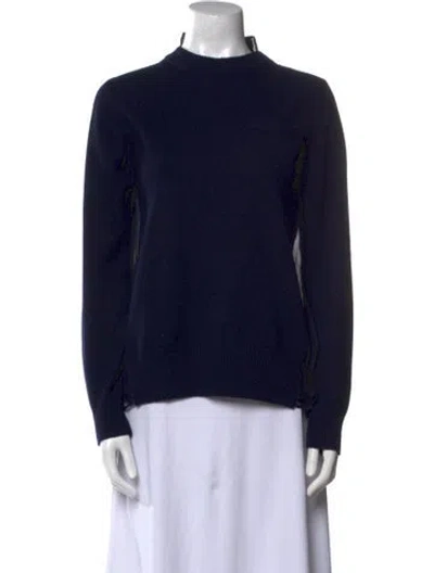 Pre-owned Sacai Wool Mock Neck Top In Blue