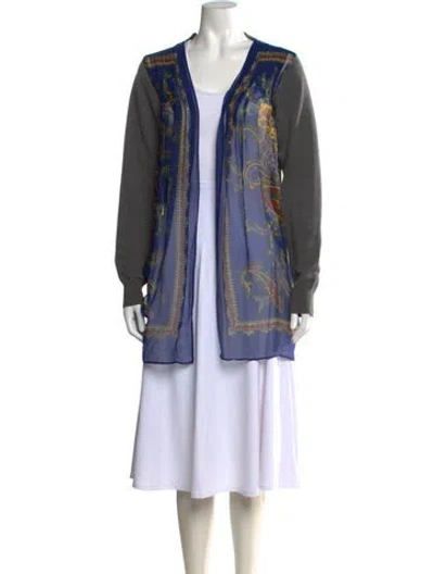 Pre-owned Sacai Wool Paisley Print Sweater In Blue