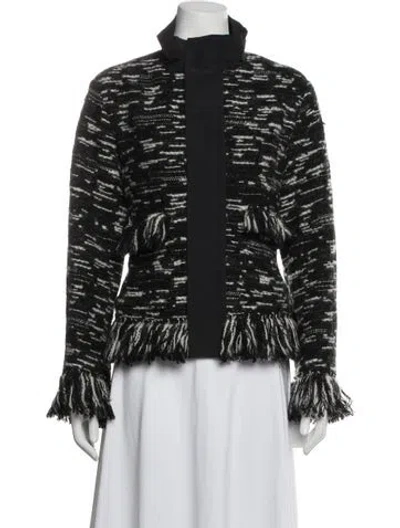 Pre-owned Sacai Wool Patterned Jacket In Black