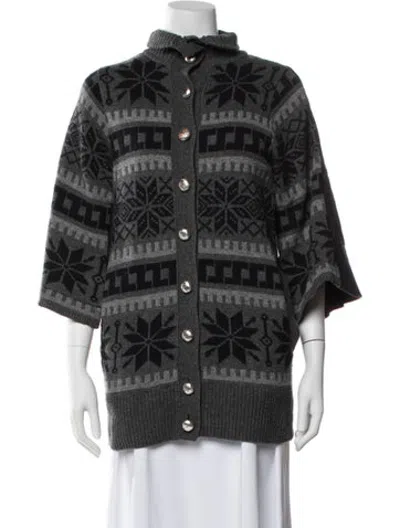 Pre-owned Sacai Wool Patterned Jacket In Black