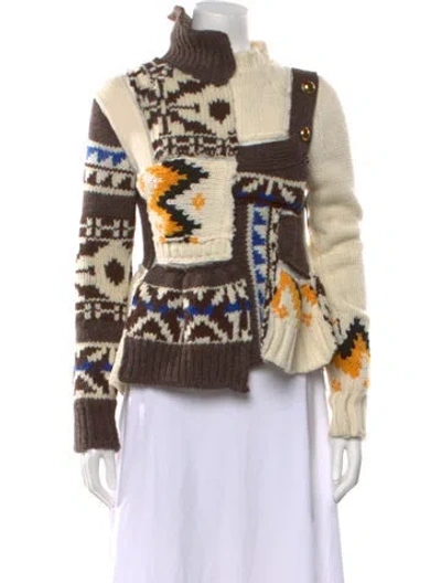 Pre-owned Sacai Wool Patterned Sweater In Neutrals