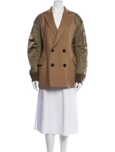 Pre-owned Sacai Wool Peacoat In Multi