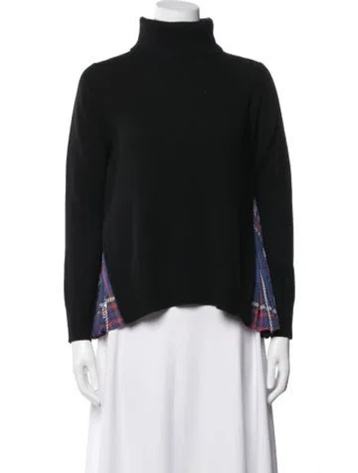 Pre-owned Sacai Wool Plaid Print Sweater In Black