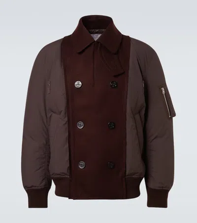 Sacai Wool Puffer Jacket In Multi