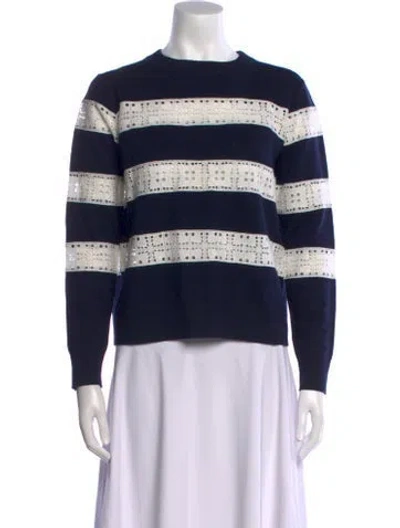 Pre-owned Sacai Wool Striped Sweater In Blue