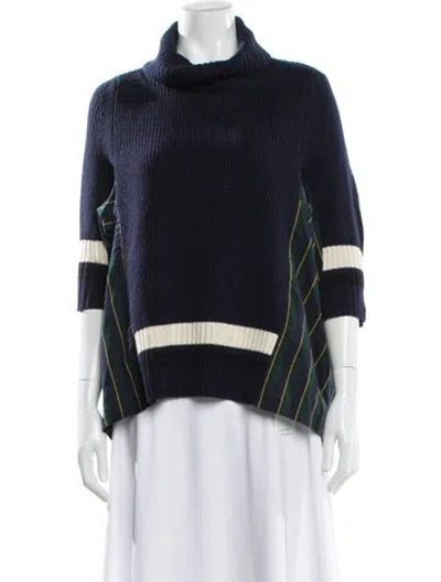 Pre-owned Sacai Wool Striped Sweater In Blue