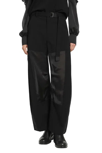 Sacai Wool Suiting Pants In Black