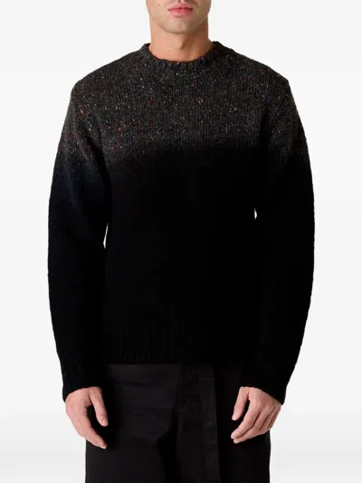 Sacai Garment Dye Wool Knit Sweater In Black
