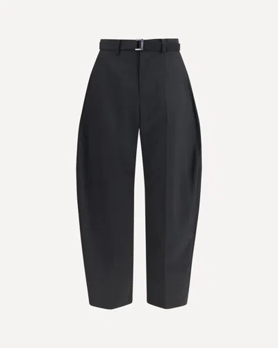 Sacai Wool Tailored Pants With Belt In Black