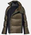 Sacai Layered Blazer Puffer Hybrid Wool Jacket In Green