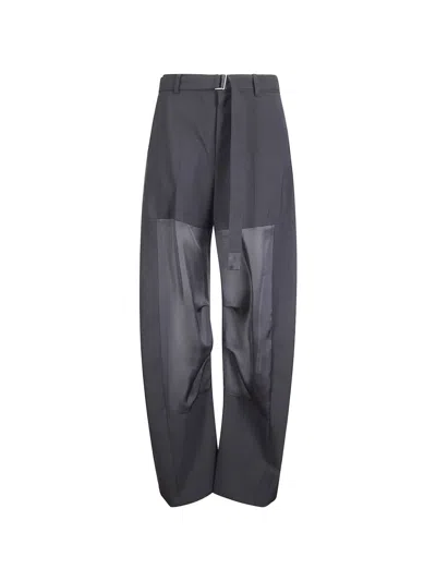 Sacai Wool Trousers In Gray