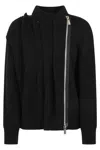 Sacai Ribbed-knit Zip-front Cardigan In Black
