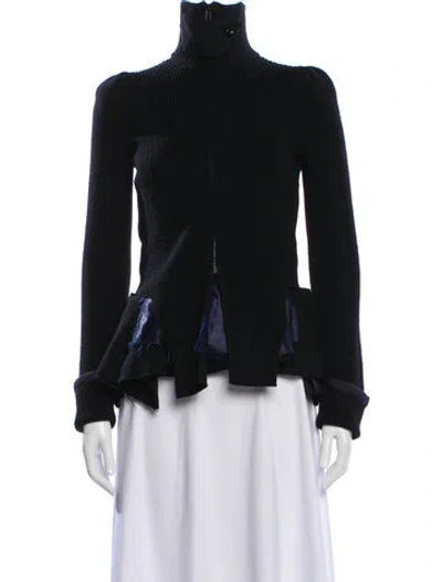 Pre-owned Sacai Wool Turtleneck Sweater In Black