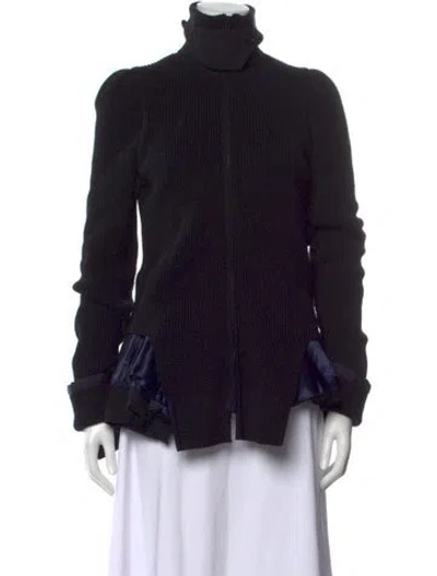 Pre-owned Sacai Wool Turtleneck Sweater In Black/blue
