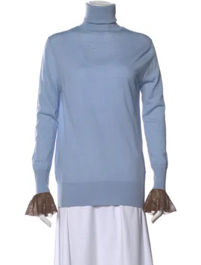 Pre-owned Sacai Wool Turtleneck Sweater In Blue