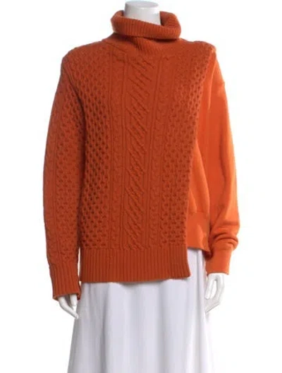 Pre-owned Sacai Wool Turtleneck Sweater In Orange