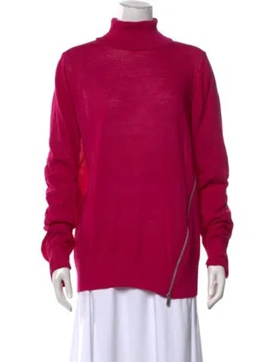 Pre-owned Sacai Wool Turtleneck Sweater In Pink