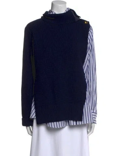 Pre-owned Sacai Wool Turtleneck Sweatshirt In Blue
