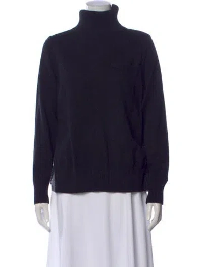 Pre-owned Sacai Wool Turtleneck Top In Blue