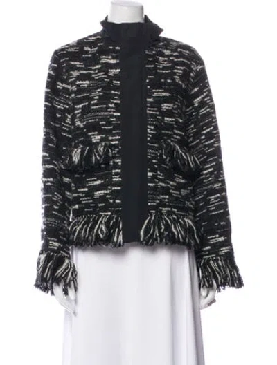 Pre-owned Sacai Wool Tweed Pattern Evening Jacket W/ Tags In Black