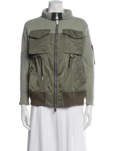 Pre-owned Sacai Wool Utility Jacket In Green