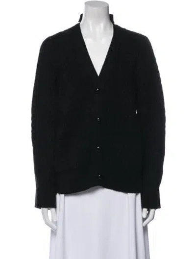 Pre-owned Sacai Wool V-neck Sweater In Black