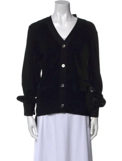 Pre-owned Sacai Wool V-neck Sweater In Black