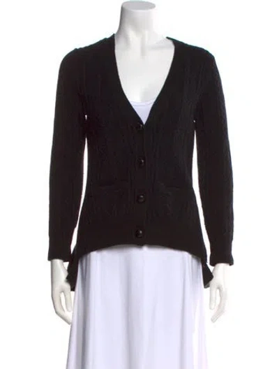Pre-owned Sacai Wool V-neck Sweater In Black
