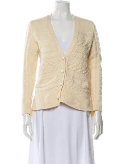 Pre-owned Sacai Wool V-neck Sweater In Neutral