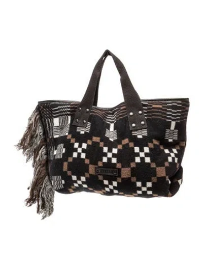 Pre-owned Sacai Wool Weekender Bag In Black