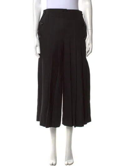Pre-owned Sacai Wool Wide Leg Pants In Black