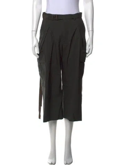 Pre-owned Sacai Wool Wide Leg Pants In Black
