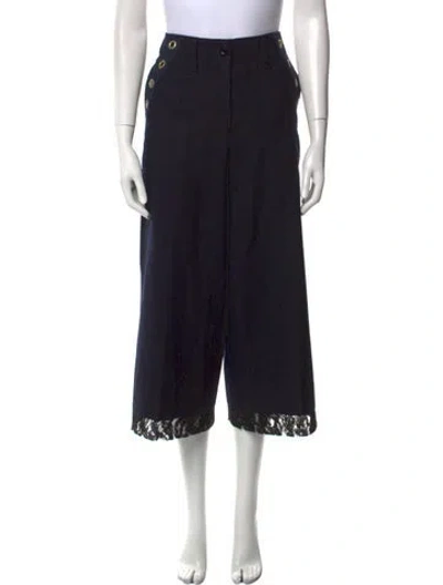 Pre-owned Sacai Wool Wide Leg Pants In Blue
