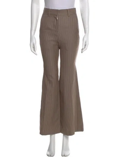 Pre-owned Sacai Wool Wide Leg Pants In Brown