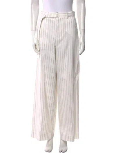 Pre-owned Sacai Wool Wide Leg Pants In Neutral