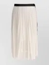 Sacai Wrap Detail Midi Length Pleated Skirt In White