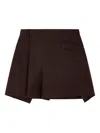 Sacai Wrap Mini Skirt In Brown