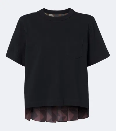 Sacai X A. P.c. Pleated Cotton T-shirt In Multicoloured