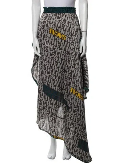Pre-owned Sacai X Alexander Girard Long Skirt In Brown