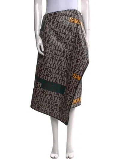 Pre-owned Sacai X Alexander Girard Midi Length Skirt In Brown