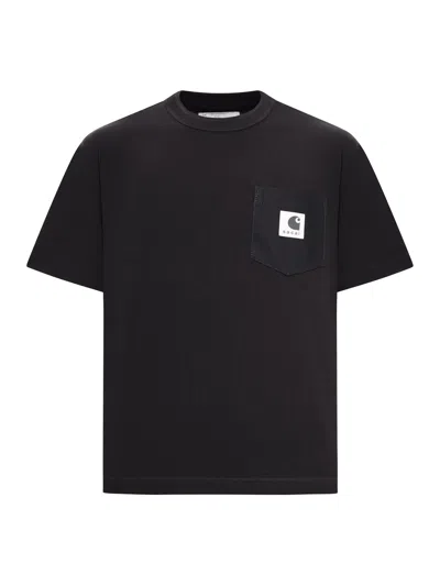 Sacai X Carhartt Carhartt Wip Cotton Jersey T-shirt In Black