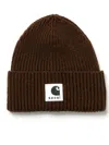 Sacai X Carhartt "carhartt Wip" Wool Knit Beanie Accessories In Brown