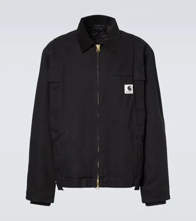 SACAI X CARHARTT CORDUROY-TRIMMED CANVAS JACKET